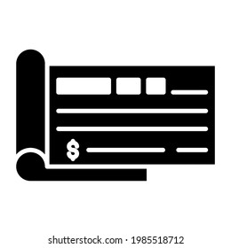 A Glyph  Design, Icon Of Check Book