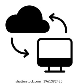        A glyph design, icon of cloud data exchange