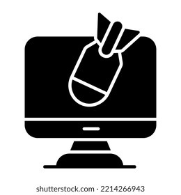 Glyph design icon of ddos attack 