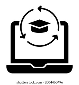 A glyph design, icon of education refresh