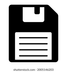 A glyph design, icon of floppy