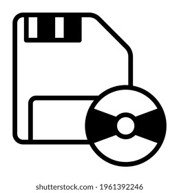      Diseño de glifo, icono de disquete