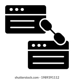 Un diseño glifo, icono de sitio web enlazado