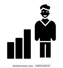A glyph design, icon of performance graph