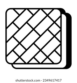 A glyph design icon of tile