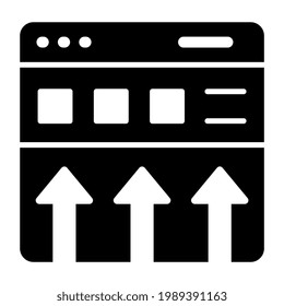 A glyph design, icon of web uploading