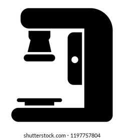 Glyph design of microscope icon, lab research 