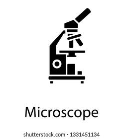 Glyph design of microscope icon, lab research 