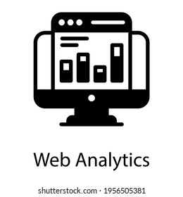 Glyph design of web analytics, bar chart on the web page