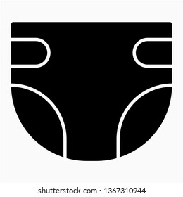 Glyph diaper vector icon