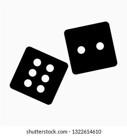 Glyph dice vector icon