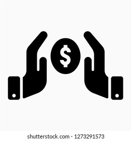 Glyph dollar contribute pixel perfect vector icon