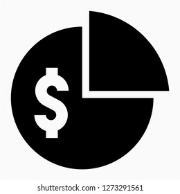 Glyph dollar dividend pixel perfect vector icon