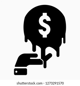 Glyph dollar inflation pixel perfect vector icon