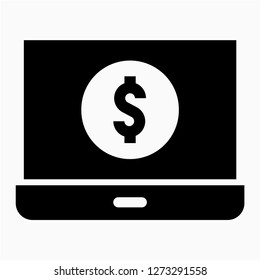 Glyph dollar internet banking pixel perfect vector icon