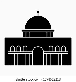 Glyph Dome of the rock vector icon