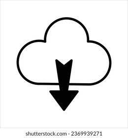 glyph download icon stock illustration 