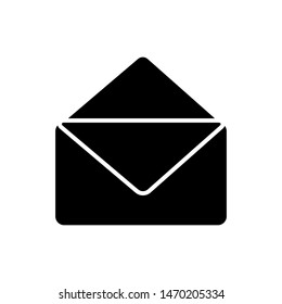 Glyph email icon. E-mail symbol simple vector graphic illustration isolated on white background