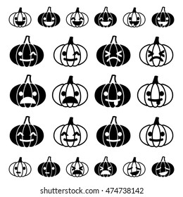 Glyph emoji pumpkin icon set