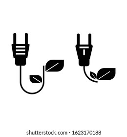glyph energy saving icon vector illustration