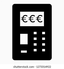 Glyph euro cash machine pixel perfect vector icon
