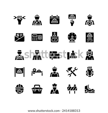 Glyph Fill Labor Icon Set