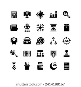 Glyph Fill Office Icon Set