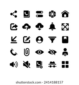 Glyph Fill UI Element Icon Set