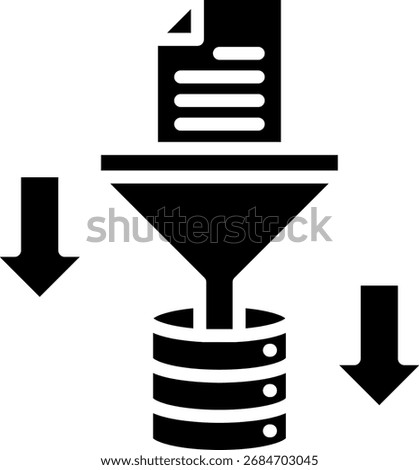 Glyph Filtering Icon Vector Illustration