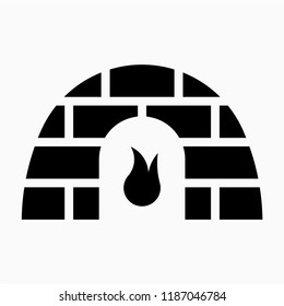 Glyph fireplace pixel perfect vector icon