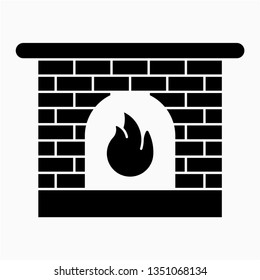 Glyph fireplace vector icon