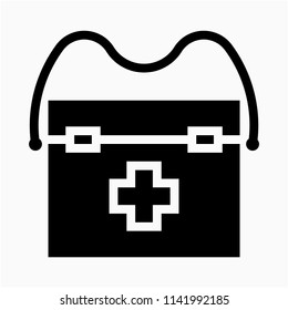 Glyph first aid kit box pixel perfect vector icon