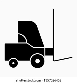 Glyph forklift vector icon