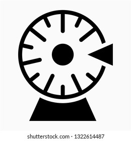 Glyph fortune lucky wheel vector icon