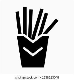 Glyph fried potato vector icon