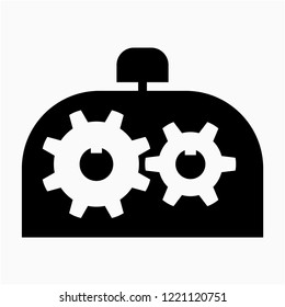 Glyph gearbox pixel perfect vector icon