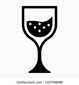 Glyph glass of wine pixel perfect vector icon