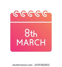 Glyph Gradient 8th March vetor icon