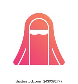 Glyph Gradient Arab Women vetor icon