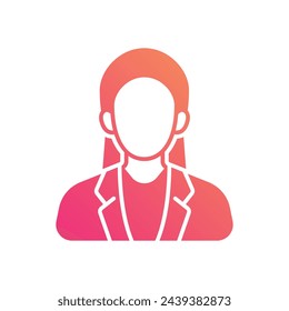 Glyph Gradient Businesswomen vetor icon