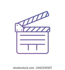 Glyph Gradient Film Clapperboard vector icon