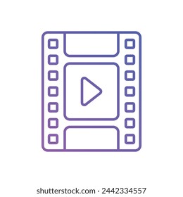 Glyph Gradient Film Strip vector icon