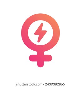 Glyph Gradient Girl Power vetor icon