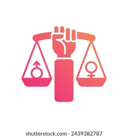 Glyph Gradient Human Rights vetor icon