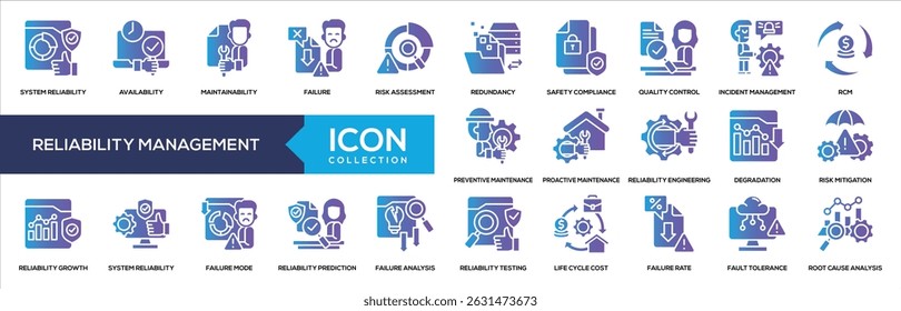 Glyph Gradient - Lineal Color - Reliability Management Icon Collection