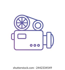 Glyph Gradient Movie Camera vector icon