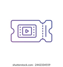 Symbol für Glyph-Farbverlauf Film-Ticket-Vektor