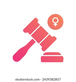 Glyph Gradient Women Law vetor icon