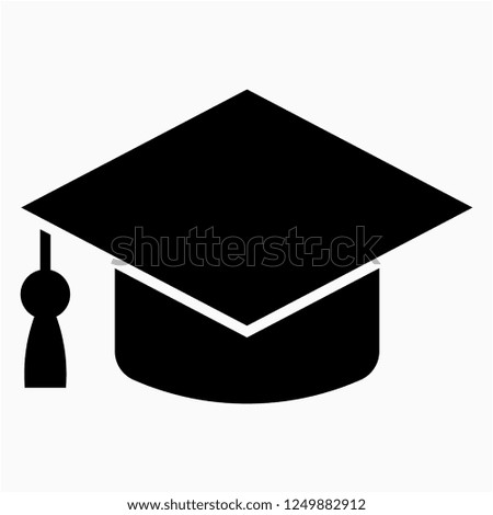 Glyph graduation hat vector icon