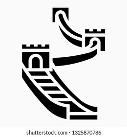 Glyph Great wall pixel perfect vector icon